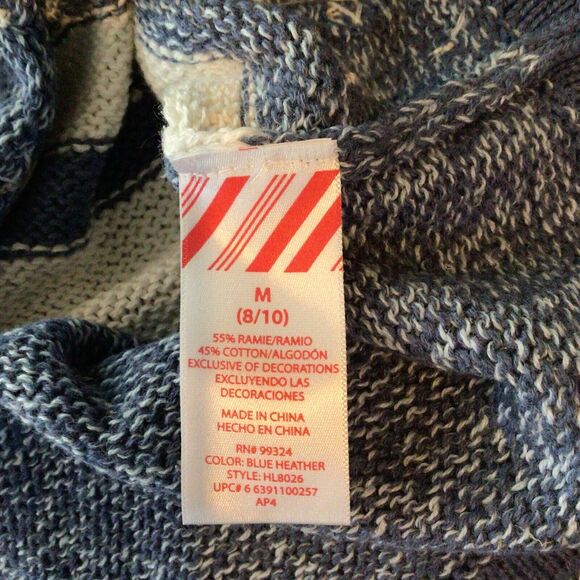 Blue & White SnowFlake Beaded Cardigan Size M - Picture 9 of 9